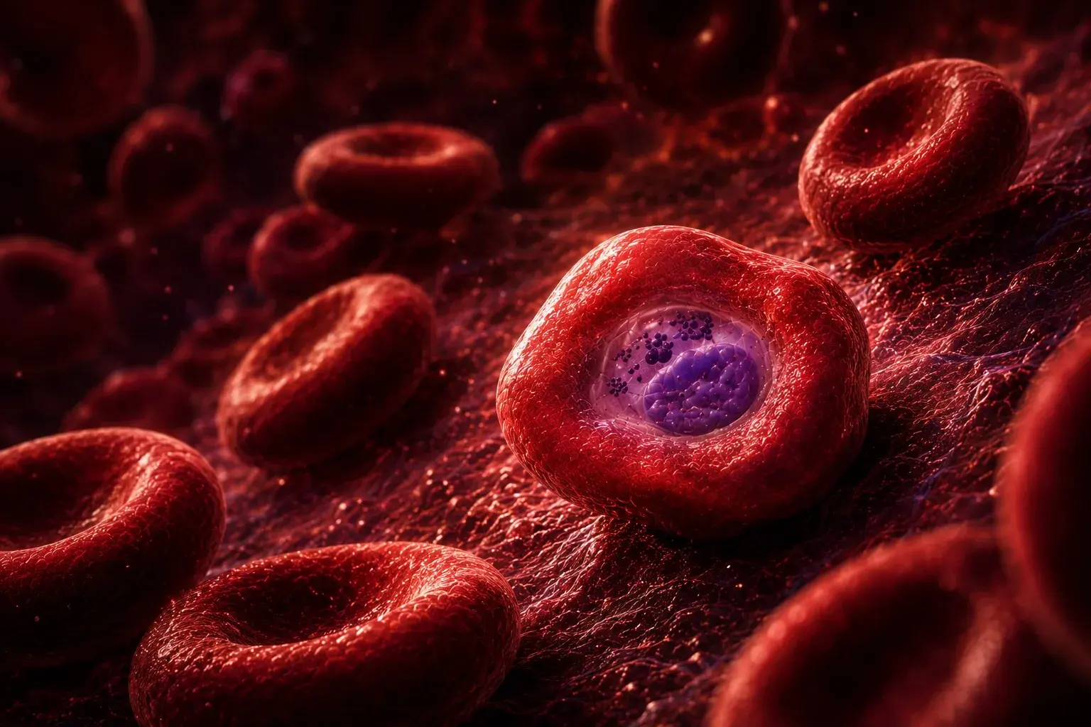 Schizont-stage Plasmodium parasite in the bloodstream